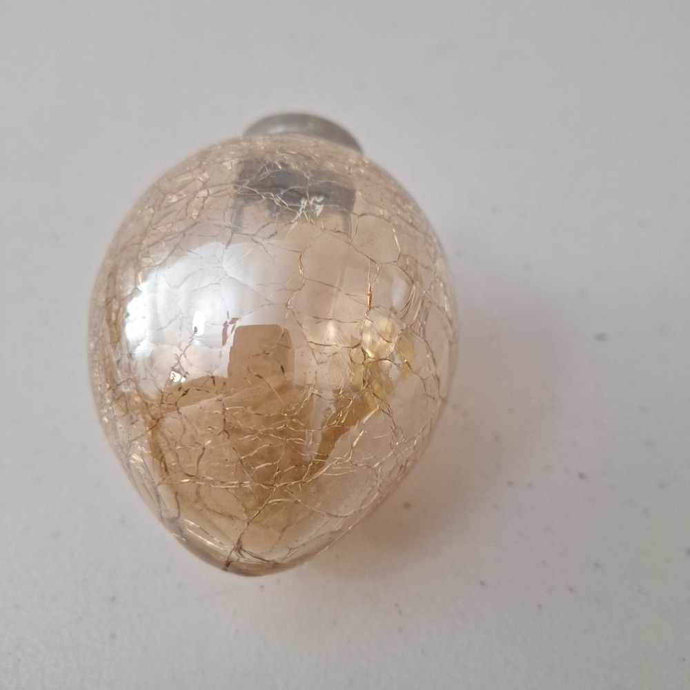 Vintage Kugle Style Mercury Crackle Glass Ball Christmas Gold Ornament 4", Heavy - Picture 15 of 16